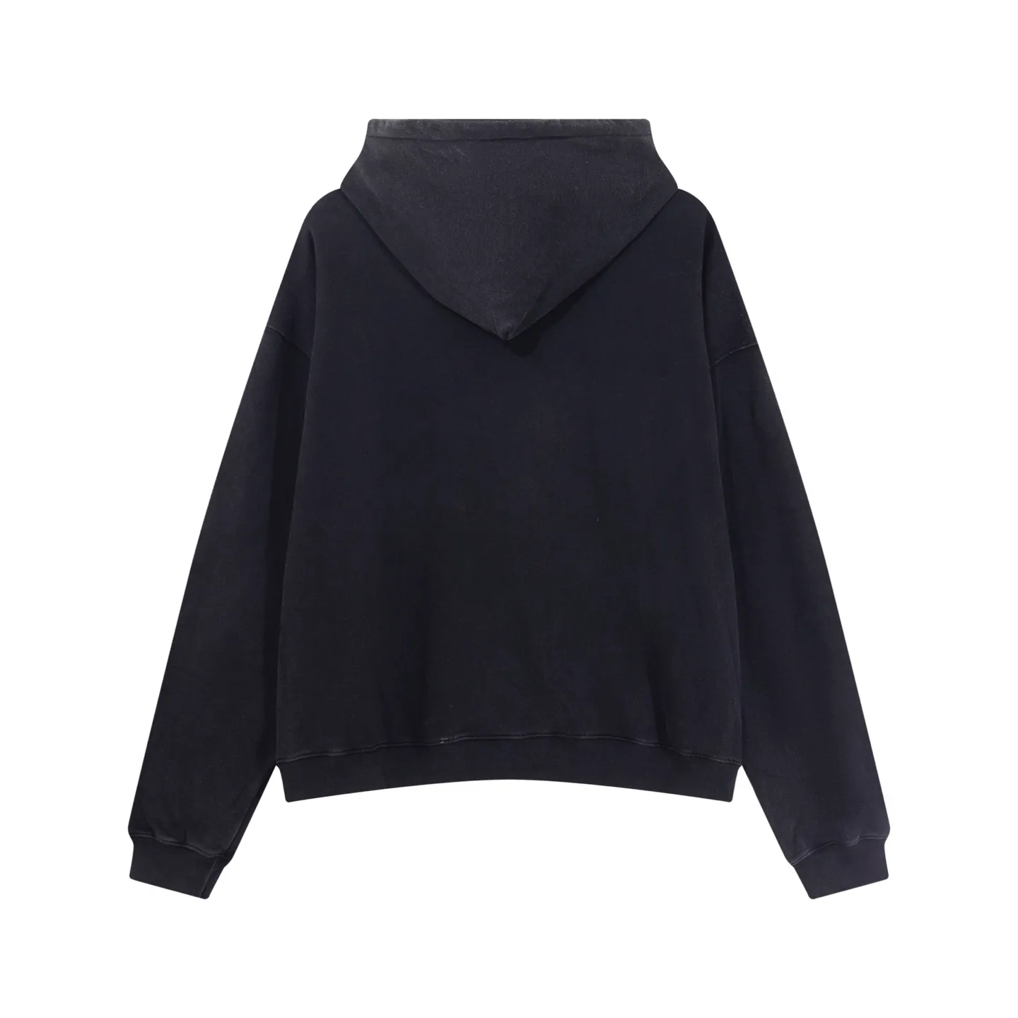 Style No. S115 P💰300 (450g version) SSSAINT LOUIS retro washed college style fluorescent ink splash hoodie. Washed black, made of 450g dense cotton fabric. Washing process, loose fit. Same style for men and women. Size: S-XL.